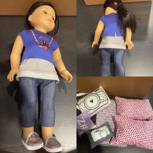 American Girl Doll Z along with accessories.